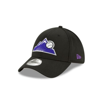 Sapca New Era Colorado Rockies MLB Clubhouse Collection 39THIRTY Stretch Fit - Negrii